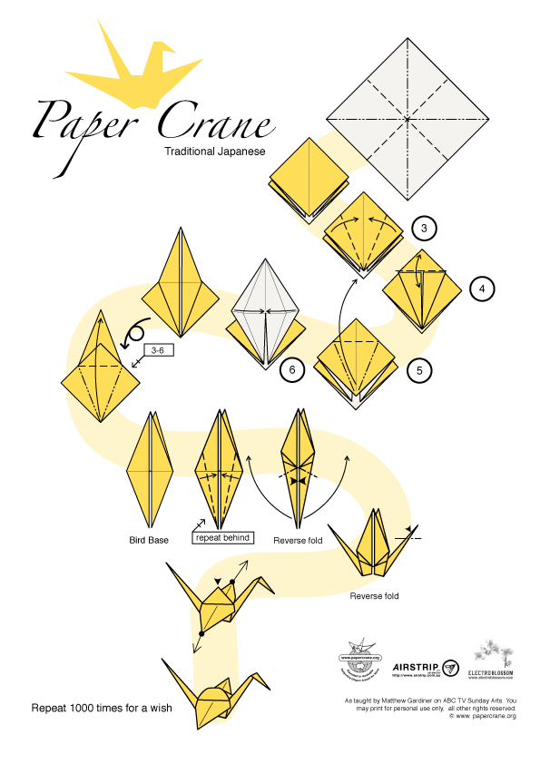 Papercrane - Australian Origami : Diagrams - ABC Sunday Arts
